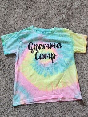 Gramma Camp Tie-Dye Kids T-Shirt - Pastel Rainbow